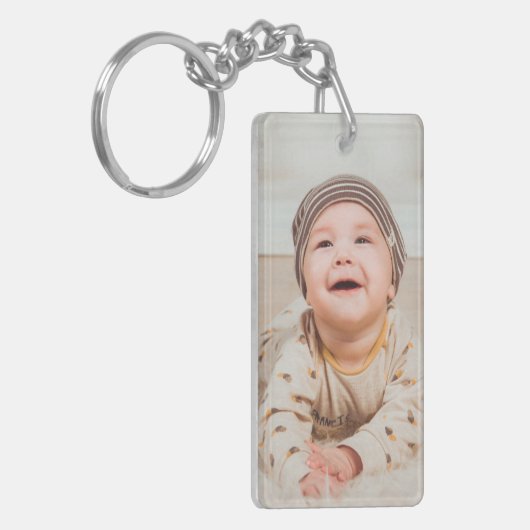 カスタムな長方形Keychain (あなた自身のイメージを加えて下さい) キーホルダー (正面左)