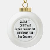 カスタムな陶磁器の球のクリスマスツリーのオーナメント セラミックボールオーナメント (正面)