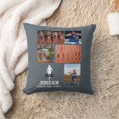 カスタムな陸上競技の写真のコラージュの名前のチーム年 クッション (ブランケット)