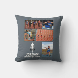 カスタムな陸上競技の写真のコラージュの名前のチーム年 クッション