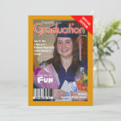 カスタムな雑誌のスタイルの卒業パーティーの招待 招待状 (スタンド正面)