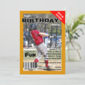 カスタムな雑誌のスタイルは誕生会の招待を遊ばします 招待状 (スタンド正面)