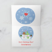 カスタムな雪だるまの恋人のクリスマスカード シーズンカード (内部)