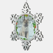 カスタムな雪片のオーナメント1 スノーフレークピューターオーナメント (右)