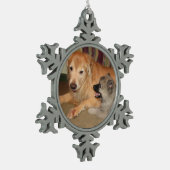 カスタムな雪片のオーナメント2 スノーフレークピューターオーナメント (左)