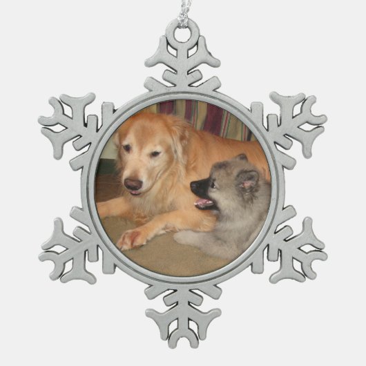 カスタムな雪片のオーナメント2 スノーフレークピューターオーナメント (正面)