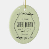 カスタムな館のばら色の秒のワインのクリスマスのオーナメント セラミックオーナメント (右)