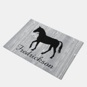 カスタムな馬灰色の木製パターン玄関マット ドアマット (アングル)