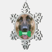 カスタムな骨の名前V02BのGROUPONの写真ペット スノーフレークピューターオーナメント (右)