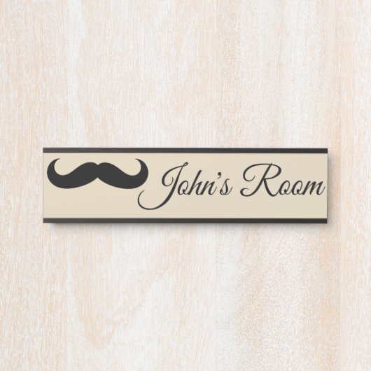 カスタムな髭のデザインの名前 サインプレート (正面)