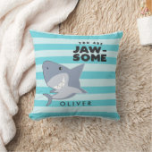 カスタムな鮫のJawsomeのかわいい男の子 クッション (ブランケット)