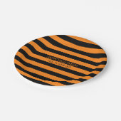 カスタムな黒い及びオレンジハローウィンパーティの紙皿 ペーパープレート (アングル)