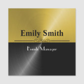 カスタムな黒および金ゴールドの磁気名前入りの記章 名札 (正面)