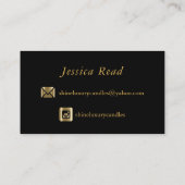 カスタムな黒および金ゴールド 名刺 (裏面)