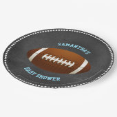 カスタムな黒板のフットボールのベビーシャワーの紙 ペーパープレート (アングル)