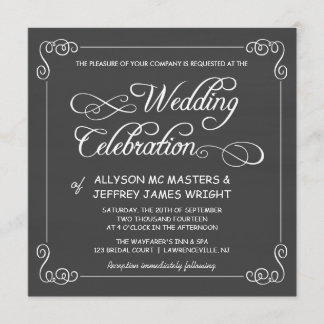 カスタムな黒板の結婚式招待状 招待状