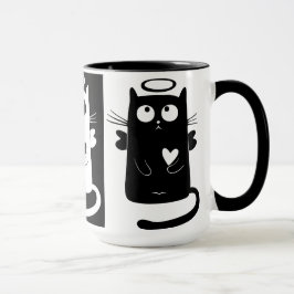 カスタムな黒ZAZZ_ITによる15のozの信号器の猫の鳴き声のマグ マグカップ