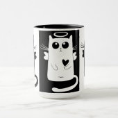 カスタムな黒ZAZZ_ITによる15のozの信号器の猫の鳴き声のマグ マグカップ (中央)