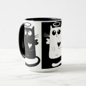 カスタムな黒ZAZZ_ITによる15のozの信号器の猫の鳴き声のマグ マグカップ (正面左)