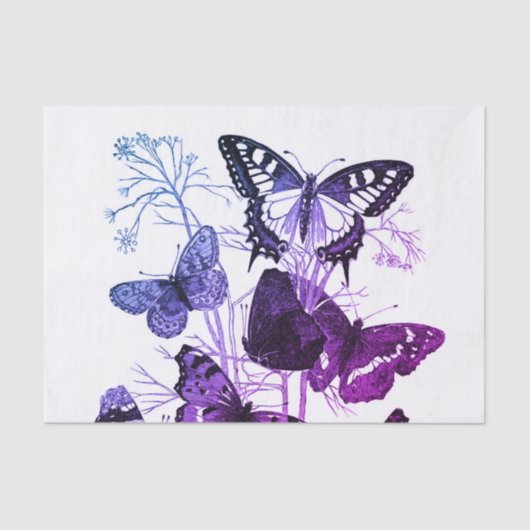 カスタムな10lbティッシュペーパー、白い蝶 薄葉紙 (正面)