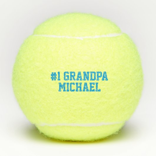 カスタムな#1祖父の父の日のテニス・ボールの青 テニスボール (正面)