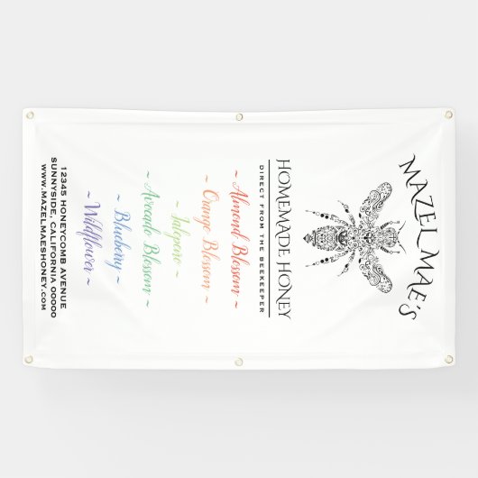 カスタムなApiaryの蜂蜜はメニューに風味を付けます 横断幕 (横)