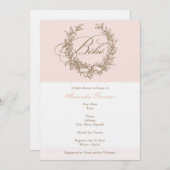 カスタムなBebe -ピンクのフランスのなベビーシャワーの招待状 招待状 (正面/裏面)