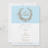 カスタムなBebe -青くフランスのなベビーシャワーの招待状 招待状 (正面)