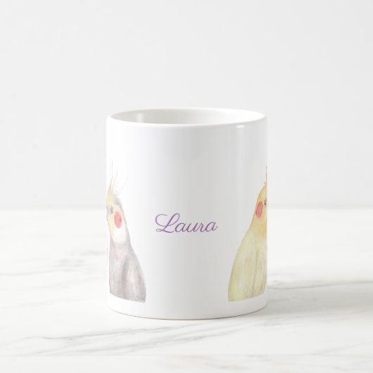 カスタムなCockatielのマグのパーソナライズなCockatielのマグ コーヒーマグカップ (中央)