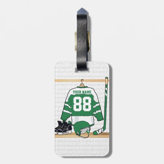 カスタムなDGのアイスホッケージャージー ラゲッジタグ (裏面縦)