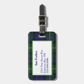 カスタムなForbesのタータンチェック格子縞の荷物のラベル ラゲッジタグ (正面縦)