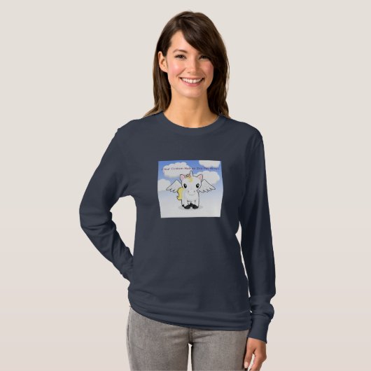 カスタムなHaikooの動物園の女性長袖のワイシャツ Tシャツ (正面フル)