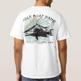 カスタムなHogfishのボートの名前のワイシャツ Tシャツ