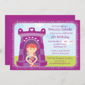 カスタムなHRHのプリンセスの誕生会 招待状 (正面/裏面)