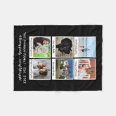 カスタムなInstagramの写真のコラージュの黒かあなたの色 フリースブランケット (正面(横))