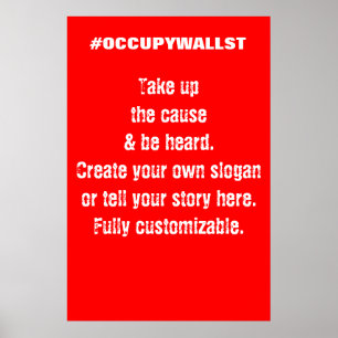 カスタムなOccupy wall streetの抗議の印 ポスター