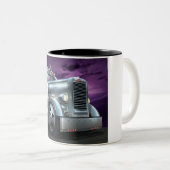 カスタムなPeterbiltの"銀製の幽霊"のコーヒー・マグ ツートーンマグカップ (正面右)