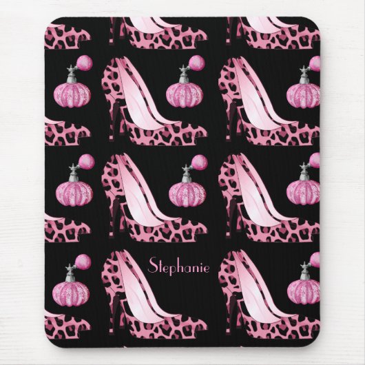 カスタムなPurfumeのピンクのジャガーの小剣及びボトル マウスパッド (正面)