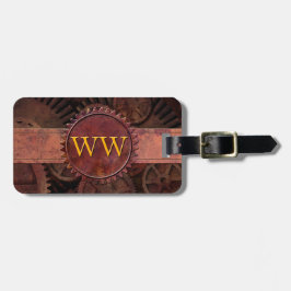 カスタムなSteampunkは革贅沢なモノグラムを連動させます ラゲッジタグ