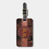カスタムなSteampunkは革贅沢なモノグラムを連動させます ラゲッジタグ (正面縦)