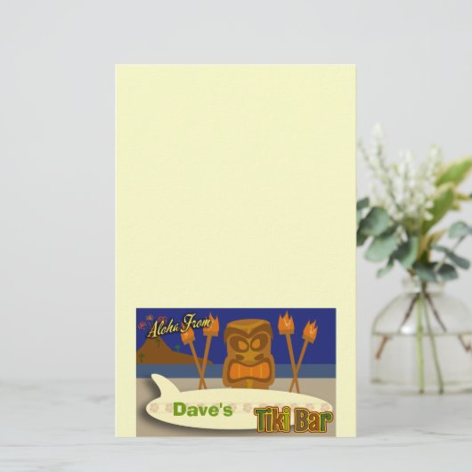 カスタムなTikiのバーの印 便箋 (スタンド正面)