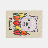 カスタムなWestie犬のベビーブランケットの名前をカスタムする毛布 フリースブランケット (正面(横))
