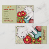 カスタムなWestie犬/ペット店の名刺 名刺 (正面/裏面)