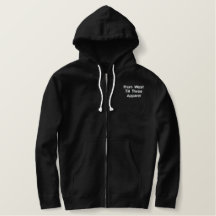 カスタムによって刺繍されるSherpaが並ぶジッパーのフード付きスウェットシャツ