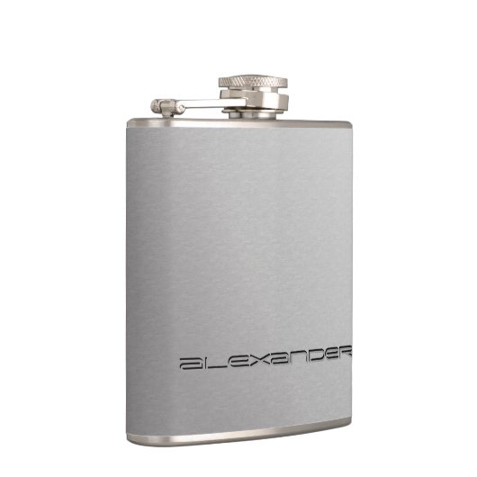 カスタムによって刻まれる名前のフェイクな銀製の覆い フラスク (右)