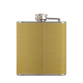 カスタムによって刻まれる名前のブラシをかけられた金ゴールド フラスク (裏面)