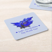 カスタムによって印刷されるPulpboardのコースター、ブルーエンジェル スクエアペーパーコースター (アングル)