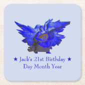 カスタムによって印刷されるPulpboardのコースター、ブルーエンジェル スクエアペーパーコースター (正面)