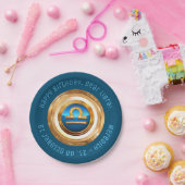 カスタムによって曲げられる文字が付いている天秤座の(占星術の)十二宮図の印 ペーパープレート (パーティー)