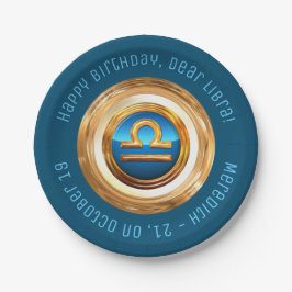 カスタムによって曲げられる文字が付いている天秤座の(占星術の)十二宮図の印 ペーパープレート